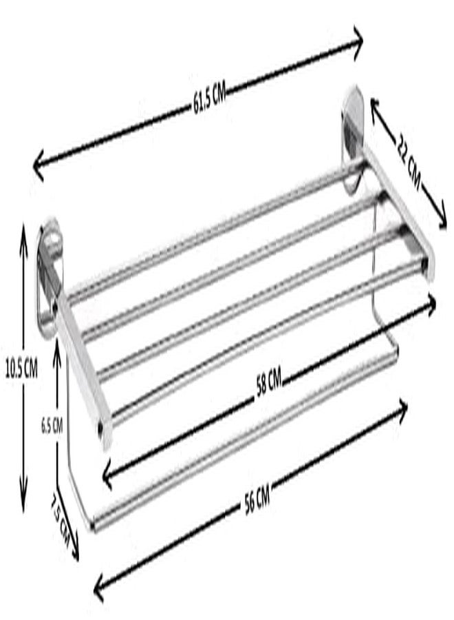 فورتون رف مناشف من الفولاذ المقاوم للصدأ من فورتشن، عيار 304، بطول 24 بوصة، مع قضيب تعليق | رف مناشف يدوي يُثبت على الحائط للمطبخ والحمام | علاقة مناشف | حامل مناشف | ملحقات حمام (عبوة من قطعتين) - Image 3